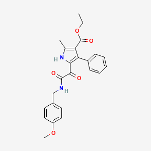 ethyl 5-({[(4-methoxyphenyl)methyl]carbamoyl}carbonyl)-2-methyl-4-phenyl-1H-pyrrole-3-carboxylate