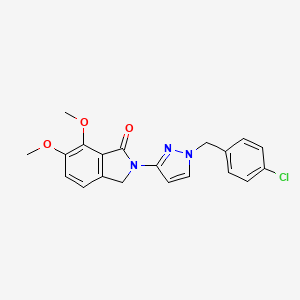 molecular formula C20H18ClN3O3 B3396068 2-(1-(4-chlorobenzyl)-1H-pyrazol-3-yl)-6,7-dimethoxyisoindolin-1-one CAS No. 1005567-90-7