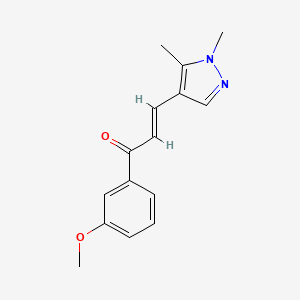 (E)-3-(1,5-dimethyl-1H-pyrazol-4-yl)-1-(3-methoxyphenyl)prop-2-en-1-one