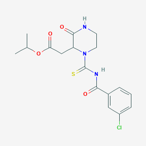 molecular formula C17H20ClN3O4S B3396178 Isopropyl 2-(1-((3-chlorobenzoyl)carbamothioyl)-3-oxopiperazin-2-yl)acetate CAS No. 1008284-39-6