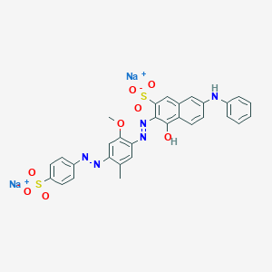 molecular formula C30H25N5NaO8S2 B033963 2-Naphthalenesulfonic acid, 4-hydroxy-3-[2-[2-methoxy-5-methyl-4-[2-(4-sulfophenyl)diazenyl]phenyl]diazenyl]-7-(phenylamino)-, sodium salt (1:2) CAS No. 6227-14-1