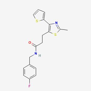 N-(4-fluorobenzyl)-3-(2-methyl-4-(thiophen-2-yl)thiazol-5-yl)propanamide