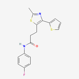 N-(4-fluorophenyl)-3-(2-methyl-4-(thiophen-2-yl)thiazol-5-yl)propanamide