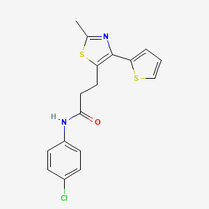 N-(4-chlorophenyl)-3-(2-methyl-4-(thiophen-2-yl)thiazol-5-yl)propanamide