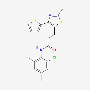 N-(2-chloro-4,6-dimethylphenyl)-3-(2-methyl-4-(thiophen-2-yl)thiazol-5-yl)propanamide
