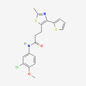 N-(3-chloro-4-methoxyphenyl)-3-(2-methyl-4-(thiophen-2-yl)thiazol-5-yl)propanamide