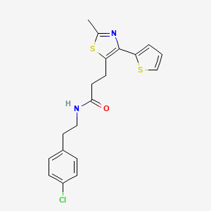 molecular formula C19H19ClN2OS2 B3396411 N-(4-chlorophenethyl)-3-(2-methyl-4-(thiophen-2-yl)thiazol-5-yl)propanamide CAS No. 1017663-17-0