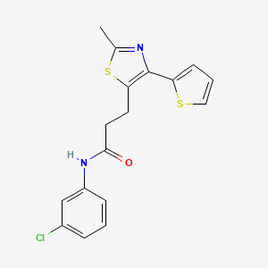 molecular formula C17H15ClN2OS2 B3396414 N-(3-chlorophenyl)-3-[2-methyl-4-(thiophen-2-yl)-1,3-thiazol-5-yl]propanamide CAS No. 1017663-24-9