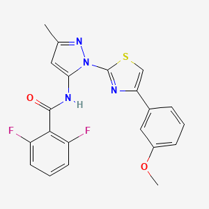 B3396449 2,6-difluoro-N-(1-(4-(3-methoxyphenyl)thiazol-2-yl)-3-methyl-1H-pyrazol-5-yl)benzamide CAS No. 1019095-21-6