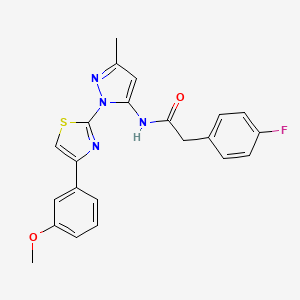 2-(4-fluorophenyl)-N-(1-(4-(3-methoxyphenyl)thiazol-2-yl)-3-methyl-1H-pyrazol-5-yl)acetamide