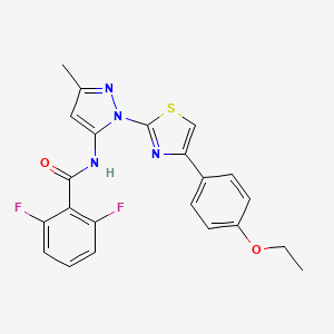 molecular formula C22H18F2N4O2S B3396479 N-(1-(4-(4-ethoxyphenyl)thiazol-2-yl)-3-methyl-1H-pyrazol-5-yl)-2,6-difluorobenzamide CAS No. 1019095-62-5