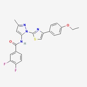 molecular formula C22H18F2N4O2S B3396482 N-(1-(4-(4-ethoxyphenyl)thiazol-2-yl)-3-methyl-1H-pyrazol-5-yl)-3,4-difluorobenzamide CAS No. 1019095-63-6