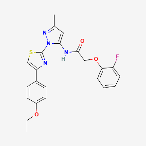 molecular formula C23H21FN4O3S B3396488 N-(1-(4-(4-ethoxyphenyl)thiazol-2-yl)-3-methyl-1H-pyrazol-5-yl)-2-(2-fluorophenoxy)acetamide CAS No. 1019095-69-2