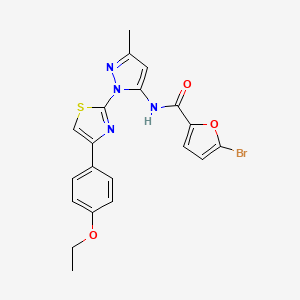 molecular formula C20H17BrN4O3S B3396499 5-bromo-N-(1-(4-(4-ethoxyphenyl)thiazol-2-yl)-3-methyl-1H-pyrazol-5-yl)furan-2-carboxamide CAS No. 1019095-79-4