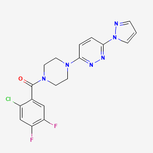 B3396539 3-[4-(2-chloro-4,5-difluorobenzoyl)piperazin-1-yl]-6-(1H-pyrazol-1-yl)pyridazine CAS No. 1019100-85-6
