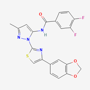 N-(1-(4-(benzo[d][1,3]dioxol-5-yl)thiazol-2-yl)-3-methyl-1H-pyrazol-5-yl)-3,4-difluorobenzamide