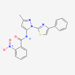 N-(3-methyl-1-(4-phenylthiazol-2-yl)-1H-pyrazol-5-yl)-2-nitrobenzamide