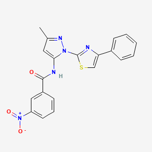 molecular formula C20H15N5O3S B3396569 N-(3-methyl-1-(4-phenylthiazol-2-yl)-1H-pyrazol-5-yl)-3-nitrobenzamide CAS No. 1019101-97-3