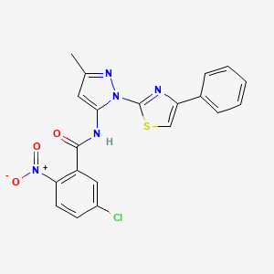 5-chloro-N-(3-methyl-1-(4-phenylthiazol-2-yl)-1H-pyrazol-5-yl)-2-nitrobenzamide