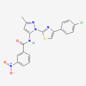 molecular formula C20H14ClN5O3S B3396574 N-(1-(4-(4-chlorophenyl)thiazol-2-yl)-3-methyl-1H-pyrazol-5-yl)-3-nitrobenzamide CAS No. 1019102-15-8