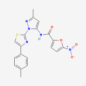 molecular formula C19H15N5O4S B3396584 N-(3-methyl-1-(4-(p-tolyl)thiazol-2-yl)-1H-pyrazol-5-yl)-5-nitrofuran-2-carboxamide CAS No. 1019102-33-0