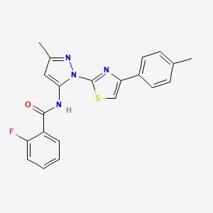 2-fluoro-N-(3-methyl-1-(4-(p-tolyl)thiazol-2-yl)-1H-pyrazol-5-yl)benzamide