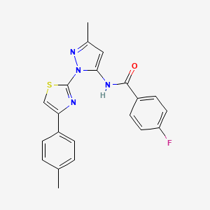 4-fluoro-N-(3-methyl-1-(4-(p-tolyl)thiazol-2-yl)-1H-pyrazol-5-yl)benzamide