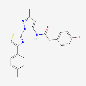 2-(4-fluorophenyl)-N-(3-methyl-1-(4-(p-tolyl)thiazol-2-yl)-1H-pyrazol-5-yl)acetamide