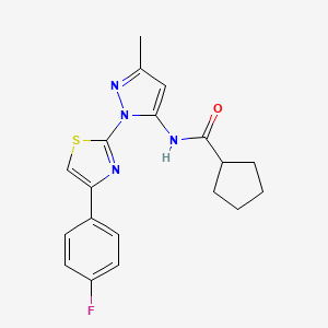 N-(1-(4-(4-fluorophenyl)thiazol-2-yl)-3-methyl-1H-pyrazol-5-yl)cyclopentanecarboxamide