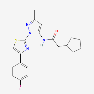 2-cyclopentyl-N-(1-(4-(4-fluorophenyl)thiazol-2-yl)-3-methyl-1H-pyrazol-5-yl)acetamide