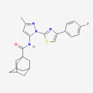 N-{1-[4-(4-fluorophenyl)-1,3-thiazol-2-yl]-3-methyl-1H-pyrazol-5-yl}adamantane-1-carboxamide