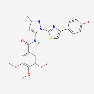 N-(1-(4-(4-fluorophenyl)thiazol-2-yl)-3-methyl-1H-pyrazol-5-yl)-3,4,5-trimethoxybenzamide