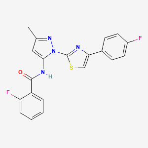 2-fluoro-N-(1-(4-(4-fluorophenyl)thiazol-2-yl)-3-methyl-1H-pyrazol-5-yl)benzamide
