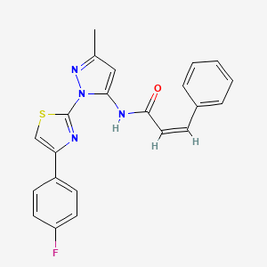 (Z)-N-(1-(4-(4-fluorophenyl)thiazol-2-yl)-3-methyl-1H-pyrazol-5-yl)-3-phenylacrylamide