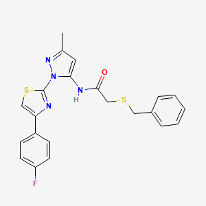 molecular formula C22H19FN4OS2 B3396764 2-(benzylthio)-N-(1-(4-(4-fluorophenyl)thiazol-2-yl)-3-methyl-1H-pyrazol-5-yl)acetamide CAS No. 1019104-20-1