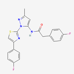 2-(4-fluorophenyl)-N-(1-(4-(4-fluorophenyl)thiazol-2-yl)-3-methyl-1H-pyrazol-5-yl)acetamide