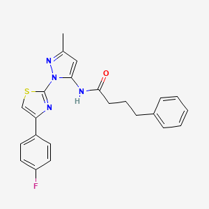 N-(1-(4-(4-fluorophenyl)thiazol-2-yl)-3-methyl-1H-pyrazol-5-yl)-4-phenylbutanamide