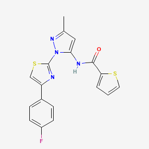 N-(1-(4-(4-fluorophenyl)thiazol-2-yl)-3-methyl-1H-pyrazol-5-yl)thiophene-2-carboxamide