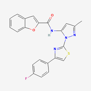 molecular formula C22H15FN4O2S B3396800 N-(1-(4-(4-fluorophenyl)thiazol-2-yl)-3-methyl-1H-pyrazol-5-yl)benzofuran-2-carboxamide CAS No. 1019104-46-1