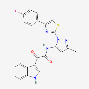 N-(1-(4-(4-fluorophenyl)thiazol-2-yl)-3-methyl-1H-pyrazol-5-yl)-2-(1H-indol-3-yl)-2-oxoacetamide