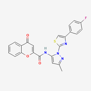 molecular formula C23H15FN4O3S B3396826 N-(1-(4-(4-fluorophenyl)thiazol-2-yl)-3-methyl-1H-pyrazol-5-yl)-4-oxo-4H-chromene-2-carboxamide CAS No. 1019104-63-2