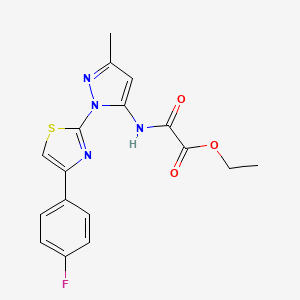 B3396833 ethyl 2-((1-(4-(4-fluorophenyl)thiazol-2-yl)-3-methyl-1H-pyrazol-5-yl)amino)-2-oxoacetate CAS No. 1019104-65-4