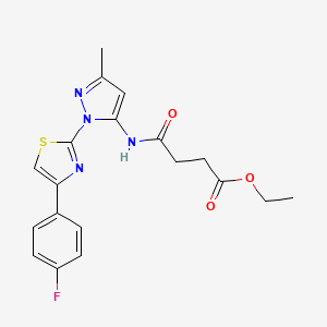 ethyl 4-((1-(4-(4-fluorophenyl)thiazol-2-yl)-3-methyl-1H-pyrazol-5-yl)amino)-4-oxobutanoate