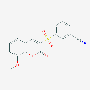 B3396845 3-[(8-methoxy-2-oxo-2H-chromen-3-yl)sulfonyl]benzonitrile CAS No. 1019137-89-3