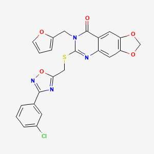 6-(((3-(3-chlorophenyl)-1,2,4-oxadiazol-5-yl)methyl)thio)-7-(furan-2-ylmethyl)-[1,3]dioxolo[4,5-g]quinazolin-8(7H)-one
