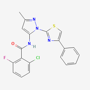 2-chloro-6-fluoro-N-(3-methyl-1-(4-phenylthiazol-2-yl)-1H-pyrazol-5-yl)benzamide