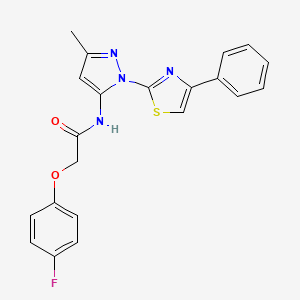 2-(4-fluorophenoxy)-N-(3-methyl-1-(4-phenylthiazol-2-yl)-1H-pyrazol-5-yl)acetamide