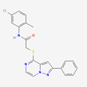 molecular formula C21H17ClN4OS B3397403 N-(5-CHLORO-2-METHYLPHENYL)-2-({2-PHENYLPYRAZOLO[1,5-A]PYRAZIN-4-YL}SULFANYL)ACETAMIDE CAS No. 1021216-35-2