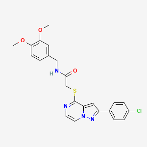 molecular formula C23H21ClN4O3S B3397648 2-{[2-(4-CHLOROPHENYL)PYRAZOLO[1,5-A]PYRAZIN-4-YL]SULFANYL}-N-[(3,4-DIMETHOXYPHENYL)METHYL]ACETAMIDE CAS No. 1021220-58-5