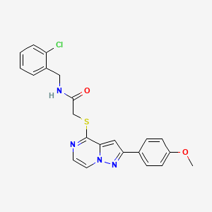 molecular formula C22H19ClN4O2S B3398023 N-[(2-CHLOROPHENYL)METHYL]-2-{[2-(4-METHOXYPHENYL)PYRAZOLO[1,5-A]PYRAZIN-4-YL]SULFANYL}ACETAMIDE CAS No. 1021229-46-8